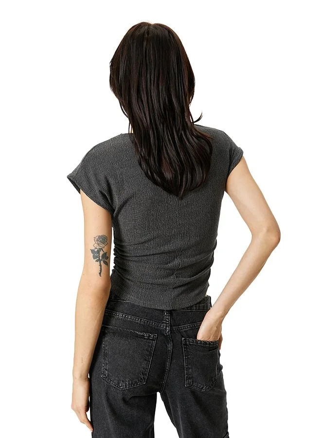 Koton  Textured T-Shirt for Women | Best Price UAE