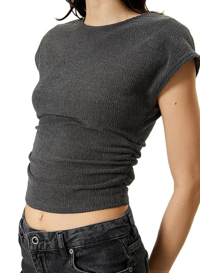 Koton  Textured T-Shirt for Women | Best Price UAE