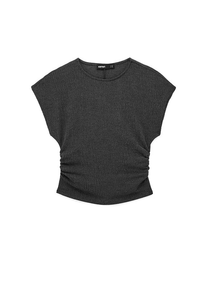 Koton  Textured T-Shirt for Women | Best Price UAE