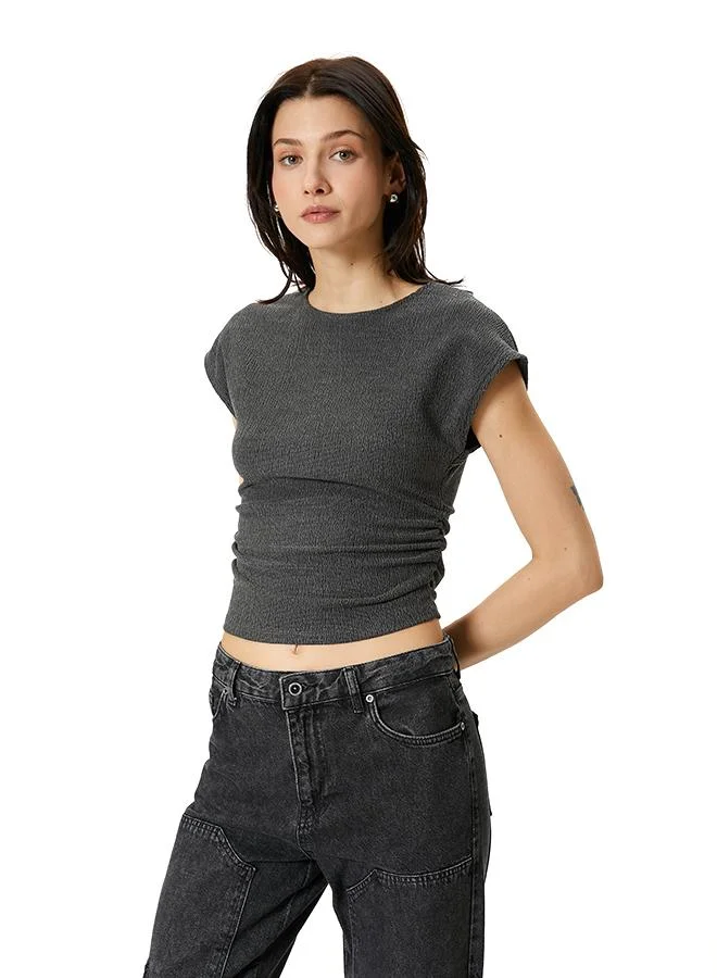 Koton  Textured T-Shirt for Women | Best Price UAE