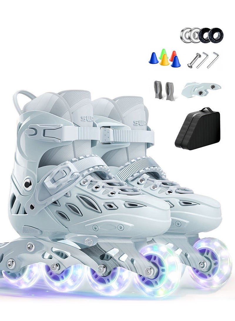 sway زلاجات أطفال قابلة للتعديل مع عجلات مضيئة، زلاجات لياقة بدنية خارجية، زلاجات قابلة للتعديل للأولاد والبنات - Image 1