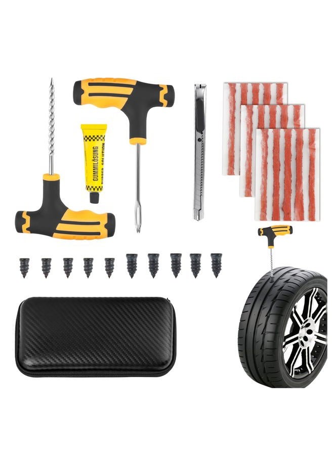 YGDMD 30PCS Car Tire Plug Kit,Essential Car Emergency Flat Tire Repair Kit Contains Drill/Rubber Repairs Screws/Cars Tires Repair Plugs,Professional Tubeless Tires Patch Kits for Cars - Image 1