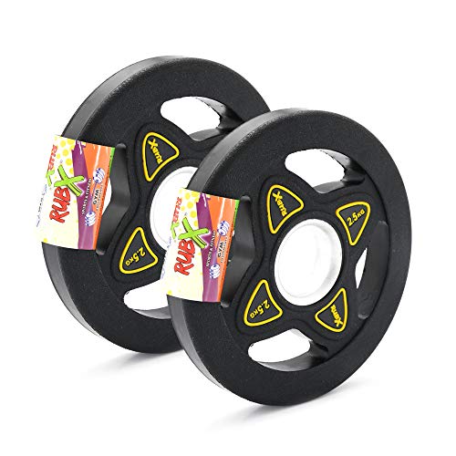 RUBX Rubber Coated Solid Weight Plate|50 MM Olympic Weight Or 31 MM home gym Weight|Sold In Pair (50 MM Olympic Weight Plate, 2.5 Kg x 2pc (Total = 5 kg)) - Image 2