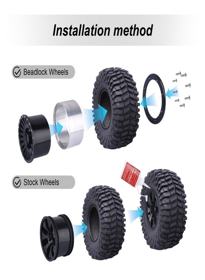 هوبي بارك إطارات HobbyPark 2.2 Crawler تناسب جنوط العجلات Beadlock مقاس 2.2 لسيارة Traxxas TRX4 Axial SCX10 II AX10 Wraith D90 مع حشوات إسفنجية (عبوة من 4 قطع) - Image 3