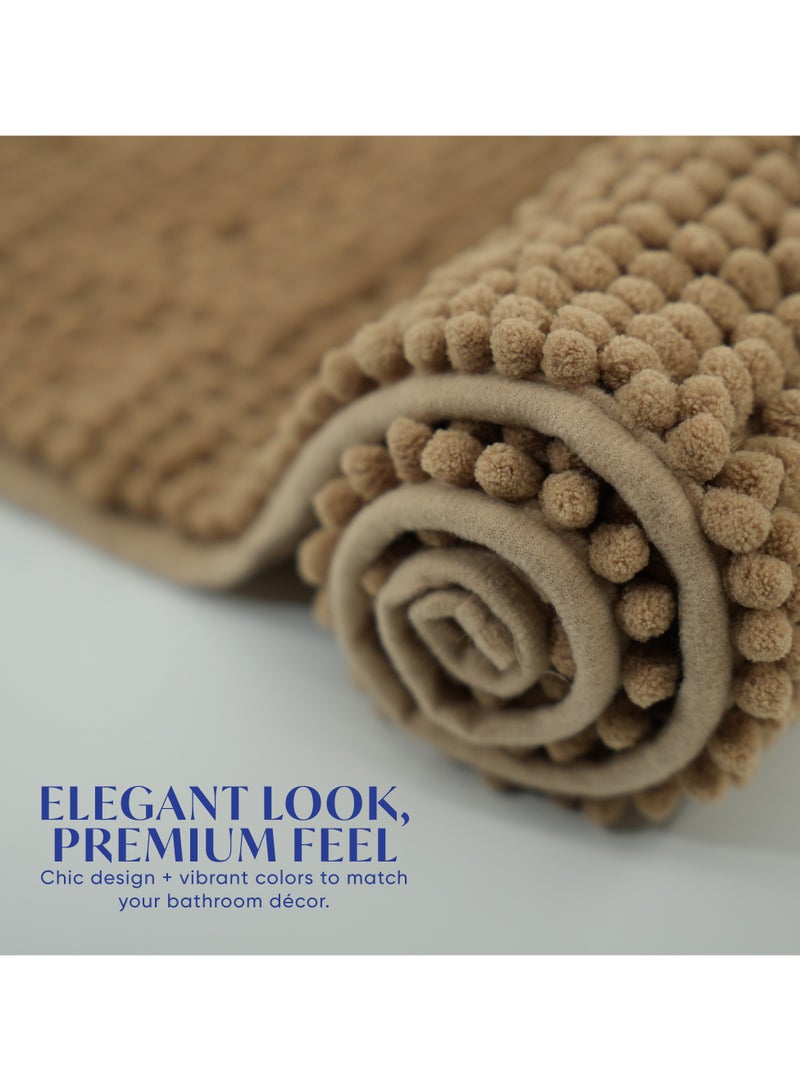DIVEENAS Diveena's Non-Slip Bathroom Mat – 50x70cm Super Soft Microfiber Bath Mat, Quick-Dry & Machine Washable Bath Rug for Bathroom or Powder Room & Home | Beige - Image 4