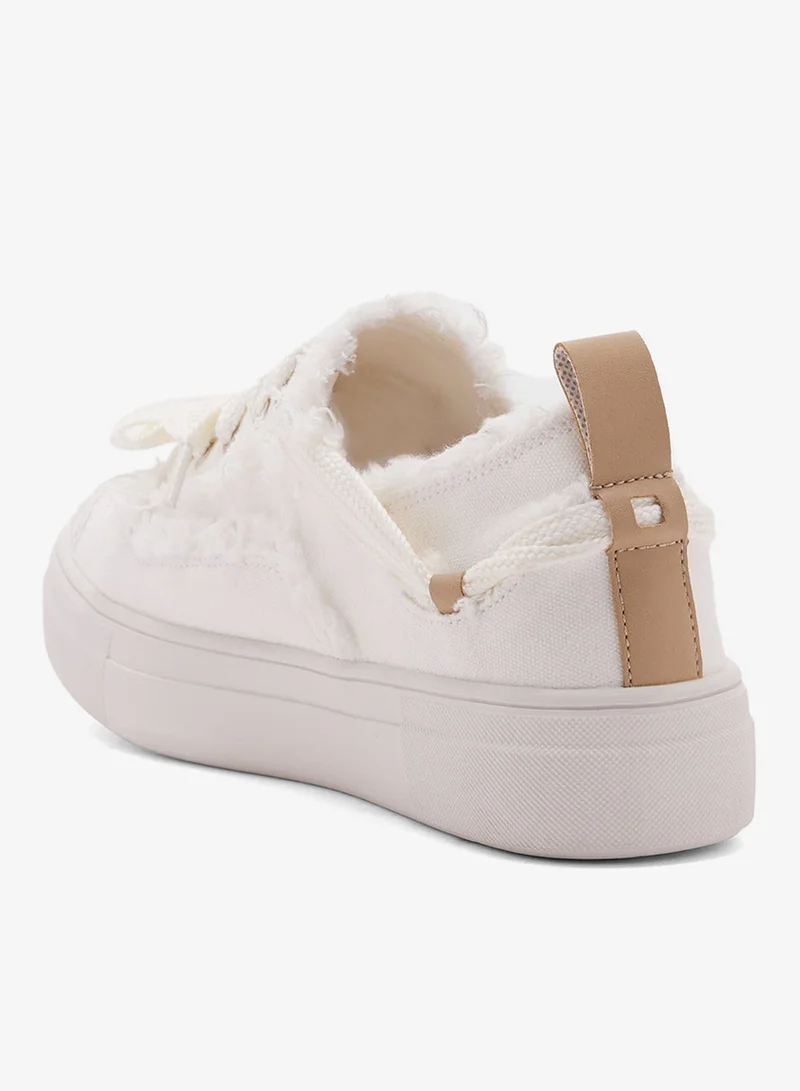 Ginger Frayed Edge Casual Sneakers