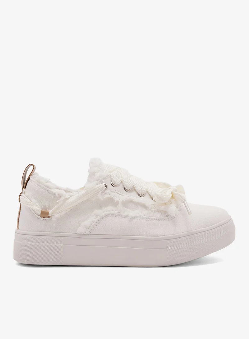 Ginger Frayed Edge Casual Sneakers