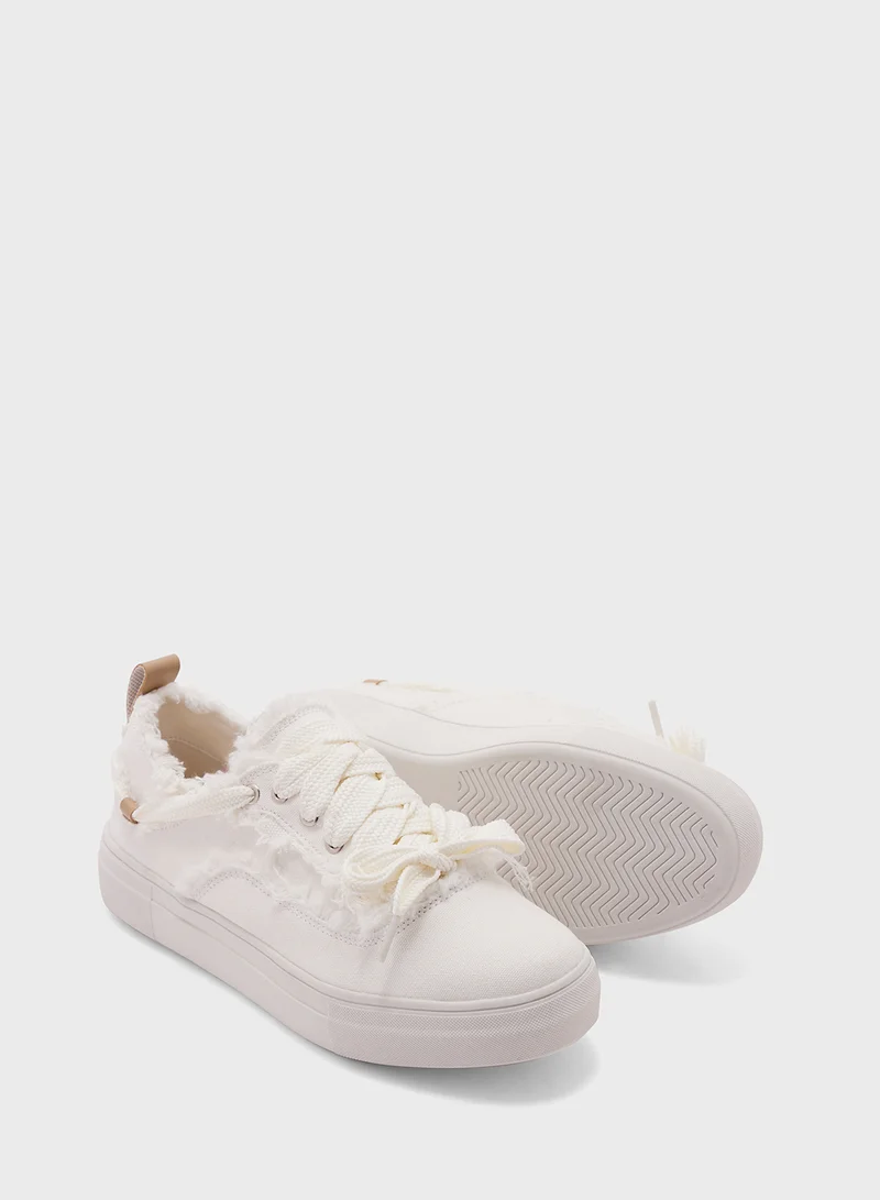 Ginger Frayed Edge Casual Sneakers