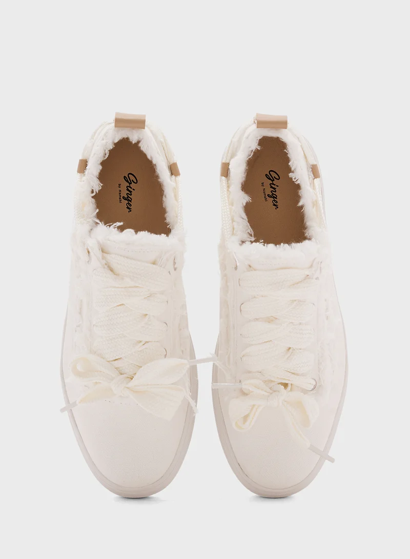 Ginger Frayed Edge Casual Sneakers
