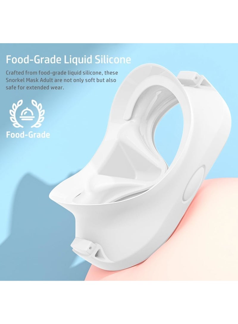 Zikra قناع الغوص، قناع سنوركل بدون إطار للبالغين والأطفال، قناع غوص بألوان ماكارون، رؤية واسعة 180°، قناع سكوبا مضاد للضباب ومضاد للأشعة فوق البنفسجية للغوص، السنوركلينغ والسباحة - Image 4