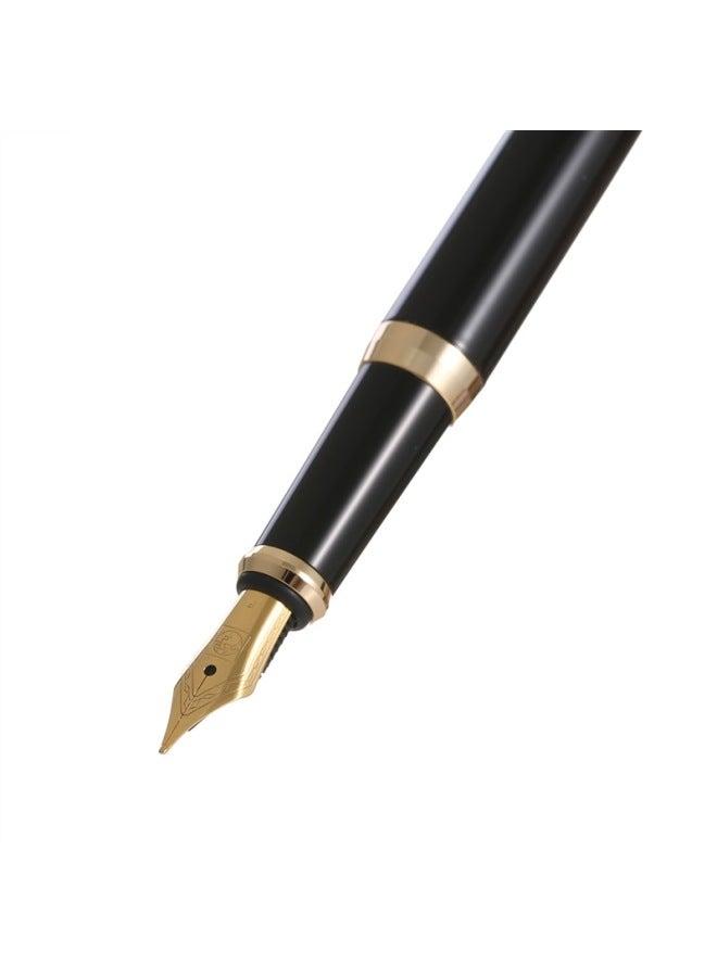 Pimio Fountain Pen Gift Box Ink Set, Dual Nib 0.5mm/0.38mm, Adult Student Calligraphy Practice Pen, T717 Bright Black With Gold Clip - Image 5
