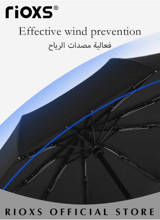RIOXS - Folding Umbrella,Travel Umbrella with Automatic Open/Close Handle and UV Protection,Compact Umbrella with Strong Windproof Waterproof Ability and Durability, High Cost-effective Portable Umbrella,Convenient to Carry - Image 1