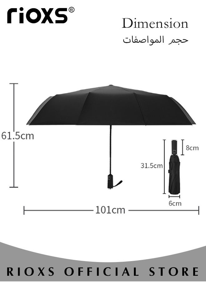 RIOXS - Folding Umbrella,Travel Umbrella with Automatic Open/Close Handle and UV Protection,Compact Umbrella with Strong Windproof Waterproof Ability and Durability, High Cost-effective Portable Umbrella,Convenient to Carry - Image 1