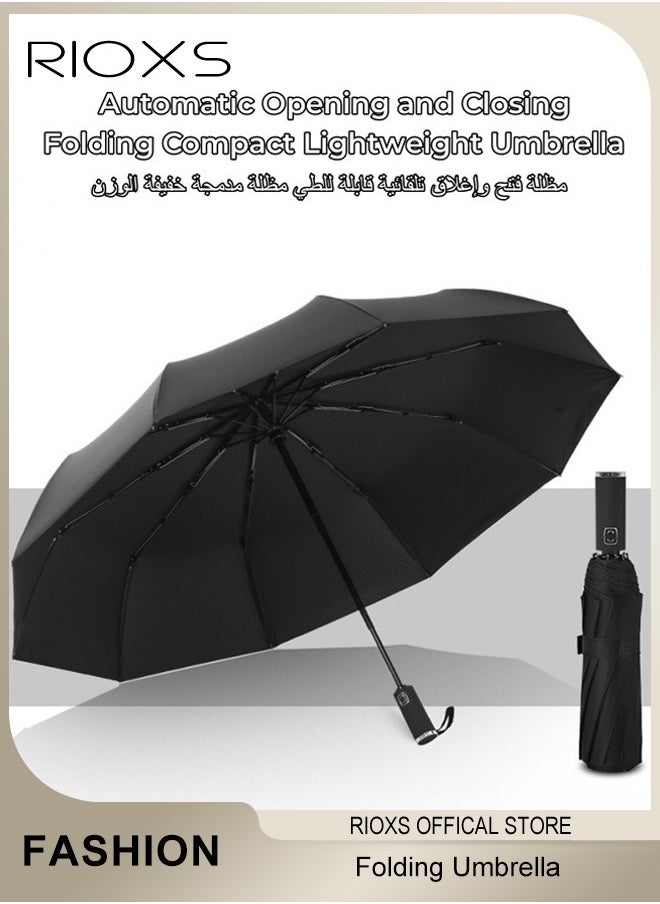 RIOXS - Folding Umbrella,Travel Umbrella with Automatic Open/Close Handle and UV Protection,Compact Umbrella with Strong Windproof Waterproof Ability and Durability, High Cost-effective Portable Umbrella,Convenient to Carry - Image 1