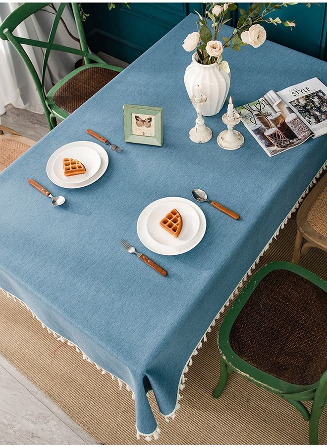 NIBEMINENT Waterproof and oil-proof cotton linen tablecloth no need to clean tablecloth  - Image 1