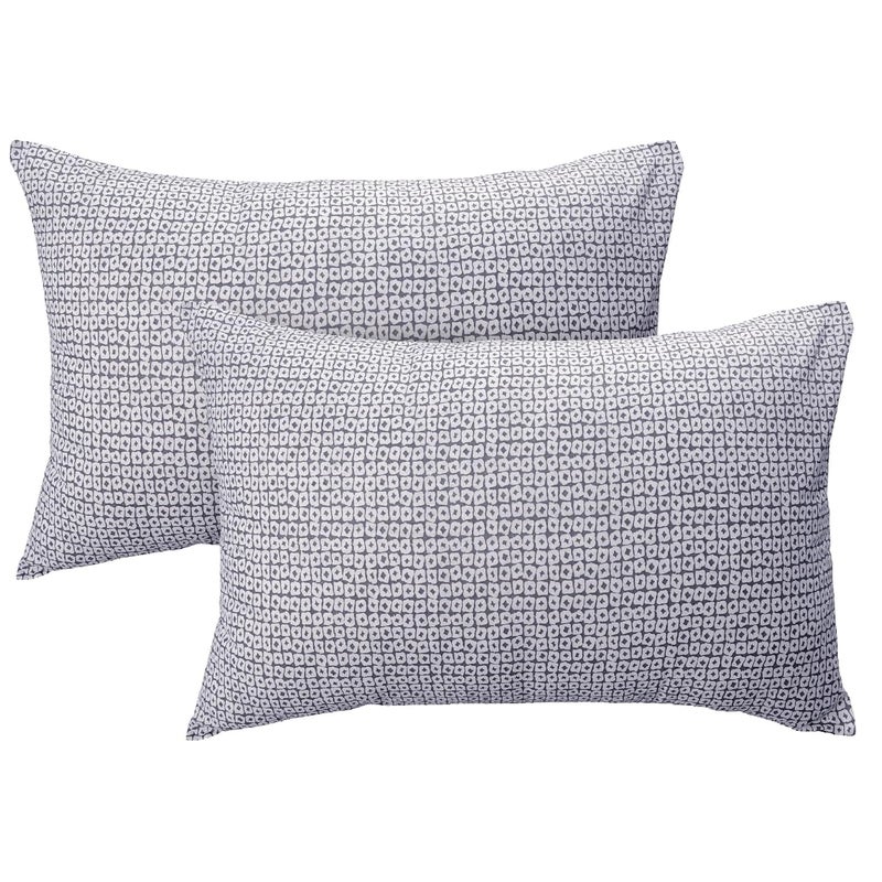 HUESLAND HUESLAND by Ahmedabad Cotton 144 TC Cotton Bedsheets for Double Bed with 2 Pillow Covers White Cyan Blue Grey  - Image 3