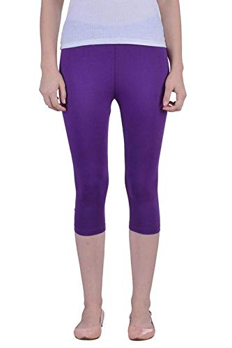 FEELBLUE Premium Cotton Strachable Women's Casual/Gym/Sports 3/4th Capri,Free Size, Pack of 4 Capri - Image 2