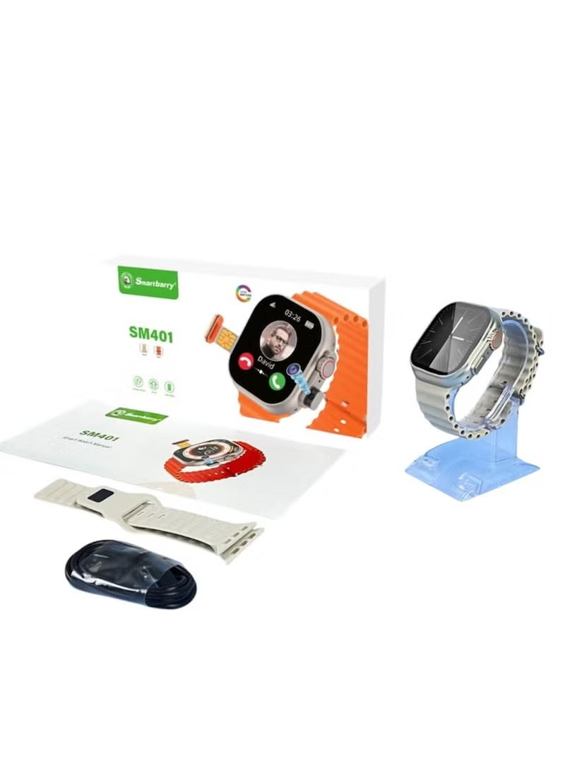Smartbarry ساعة SM401 الذكية 4G – شاشة HD مقاس 2.2 بوصة، فتحة بطاقة SIM، كاميرا مدمجة، مكالمات عبر البلوتوث، متعقب لياقة بدنية للسيدات والسادة – أسود - Image 3