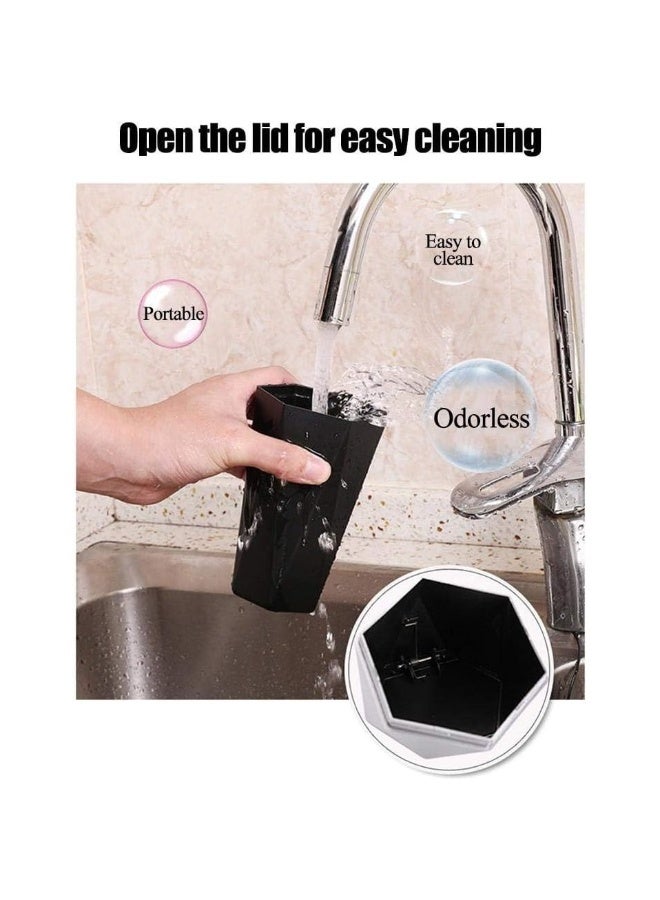 Car Trash Can With Lid New Car Dustbin Diamond Design Leakproof Vehicle Trash Bin Mini Garbage Bin For Automotive Car Home Office Kitchen Bedroom - Image 4