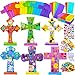 Winlyn 18 Sets Easter Cross Decorations Craft Kits Assorted Cross Foam Cutouts Egg Bunny Chick Foam Stickers Pompoms for Kids Classroom Sunday School VBS Activity Art Project - Image 2