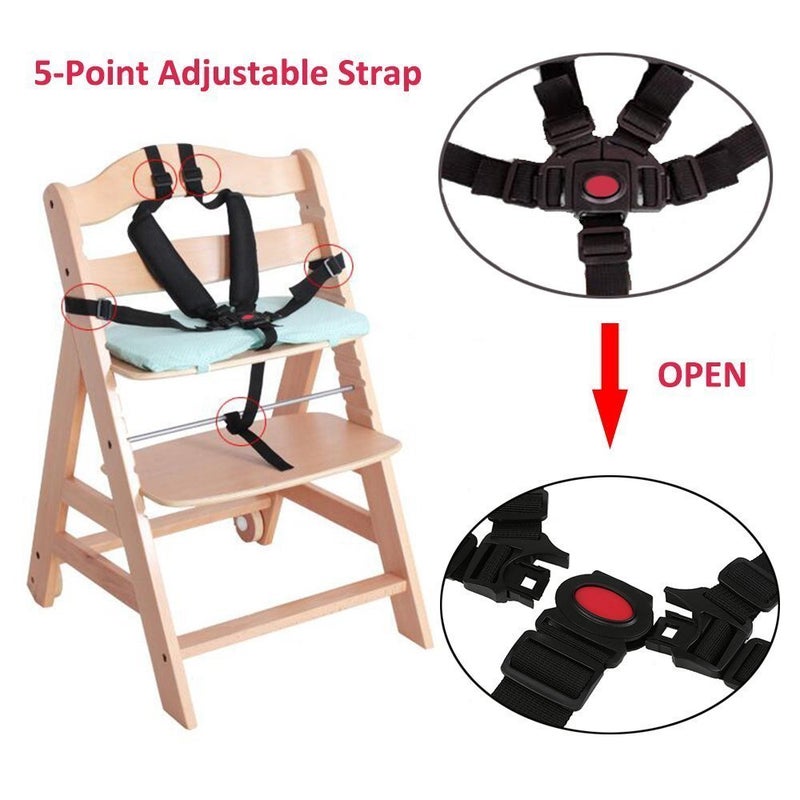 AT Seat Belt by ,5/3/2 Point Adjustable for Baby Kid Safe Strap for Stroller High Chair (Include Shoulder Pads  Guarding Pad) - Image 5