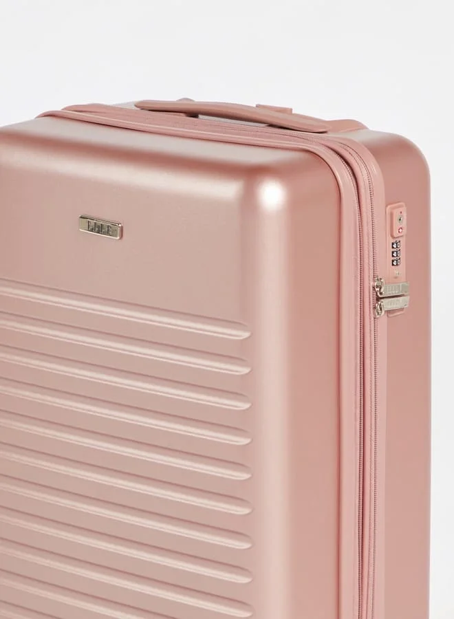 ELLE Women Textured Hardcase Luggage Trolley Bag with Retractable Handle