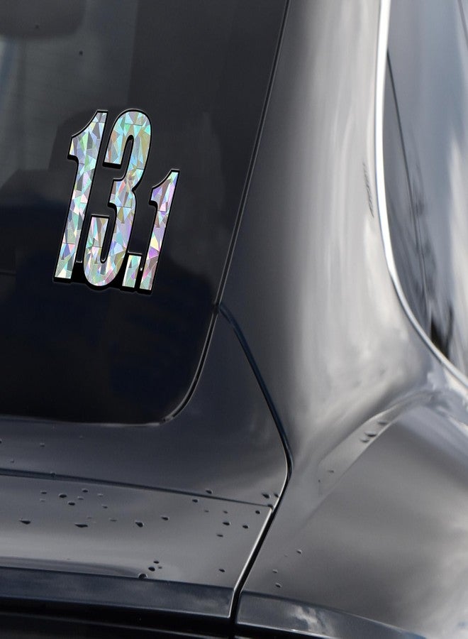 Elektroplate Half Marathon 13.1 Silver Metallic Reflective Decal (3.25” x 2.25”) | Premium Glossy All Weather Sticker for Car, Water Bottle, Laptop, Tablet, Cooler, Phone | Made in the USA - Image 2