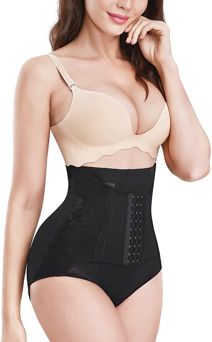 PLUMBURY Women's Nylon Waist Shaper Tummy Control Shapewear Panty with Belt For Postpartum Recovery/Gym/Workout (Black, 3XL) - Image 4