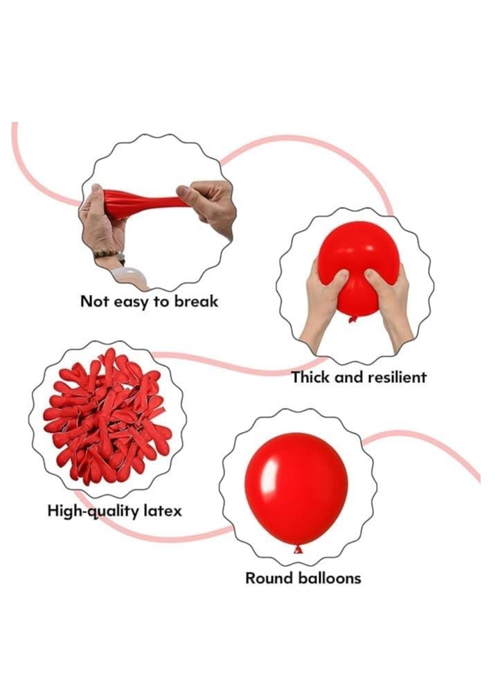 Generic Red Balloons (Pack of 100) for Birthday Parties, Weddings, or General Celebrations - Biodegradable, Latex, Unisex-Adults & Children - Image 3