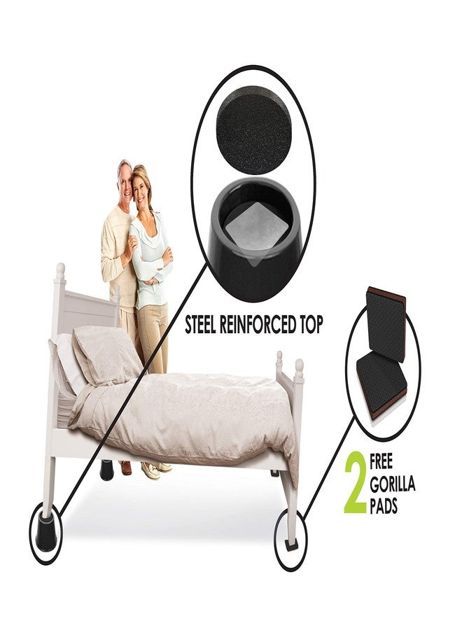 Slipstick رافعات سرير انحدار Slipstick CB676 بارتفاع 3 بوصة لتخفيف ارتجاع الحمض، والألم، والتنفس (مجموعة من 2 رافعة طبية و2 GorillaPads) ترفع/ترتفع رأس السرير - Image 5