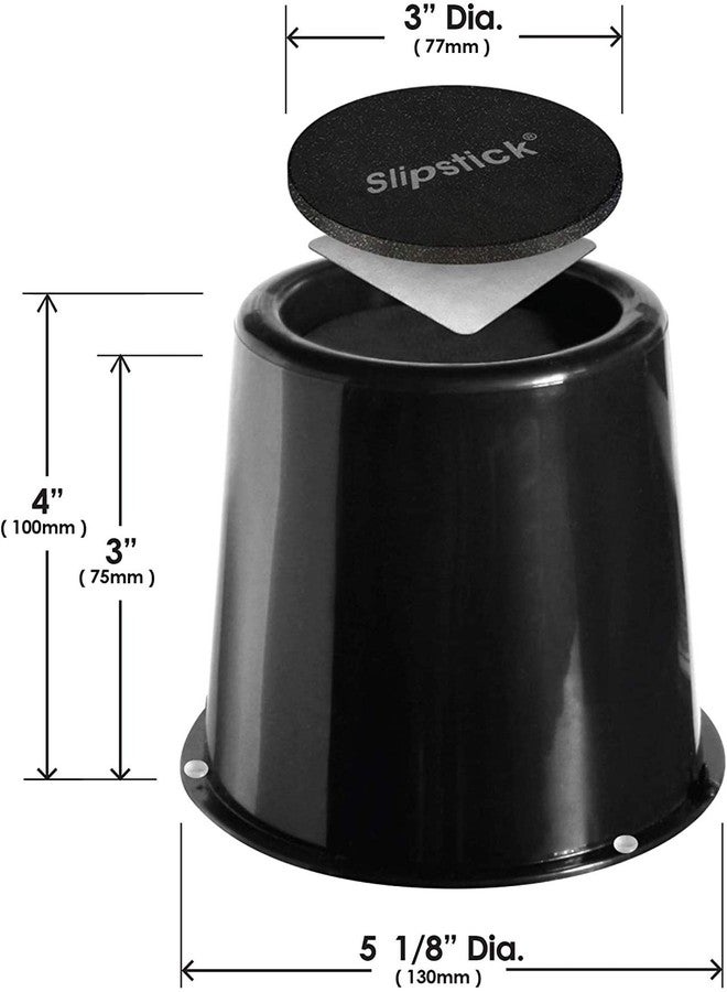 Slipstick رافعات سرير انحدار Slipstick CB676 بارتفاع 3 بوصة لتخفيف ارتجاع الحمض، والألم، والتنفس (مجموعة من 2 رافعة طبية و2 GorillaPads) ترفع/ترتفع رأس السرير - Image 3