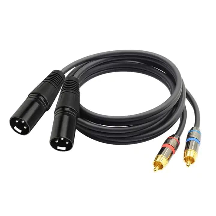 HAKUHO كابل مزدوج RCA إلى 2XLR ذكر، كابل صوت HiFi، لمكبر الصوت، الخلاط، الميكروفون، 3 متر أسود - Image 2