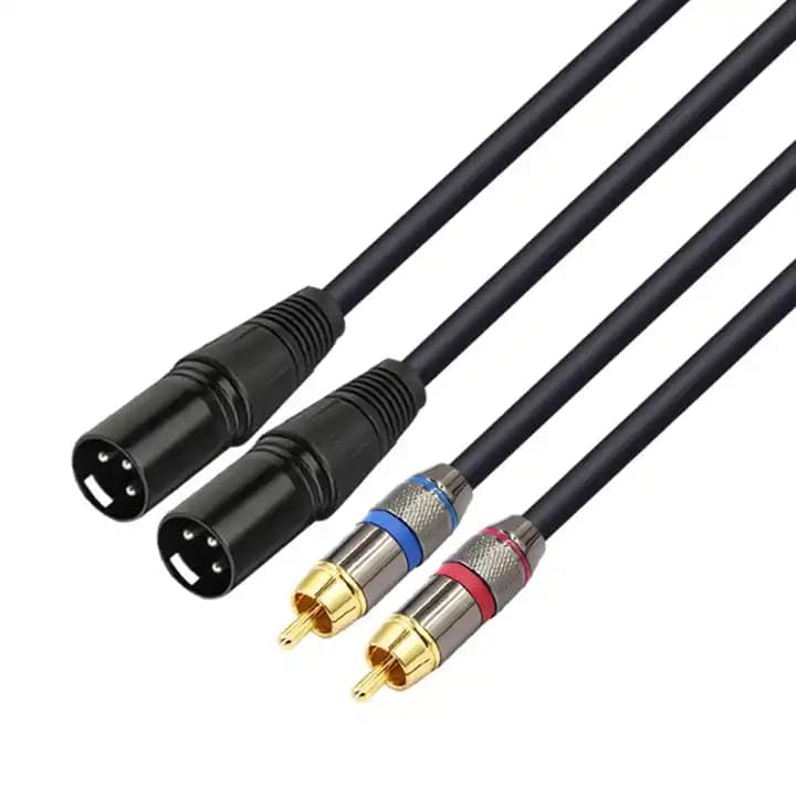 HAKUHO كابل مزدوج RCA إلى 2XLR ذكر، كابل صوت HiFi، لمكبر الصوت، الخلاط، الميكروفون، 3 متر أسود - Image 1