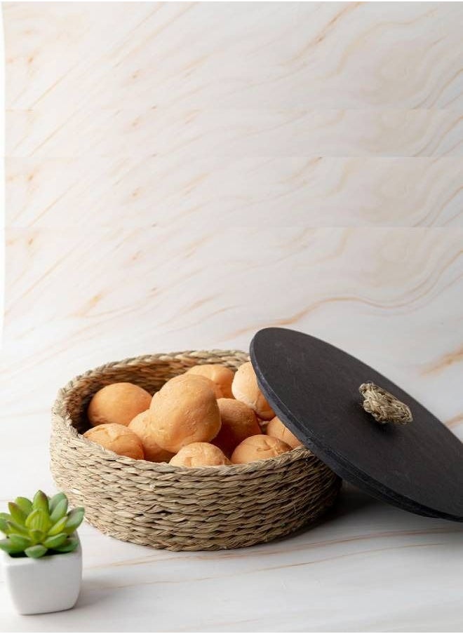 Ayra Natural Fiber Handcrafted Sabaii Grass and Bamboo Based Serving Box (Light Natural) 23x7.5cm  - Image 1