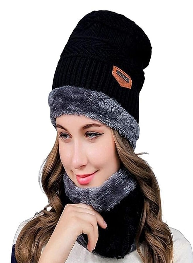KAVRUL Winter Scarf and Cap Beanie Cap Unisex Woolen CAPPlus Muffler Scarf Set for Men Women | Snow Proof Unisex Woolen Combo of Beanie/Skull CAPfor Winter - Image 5