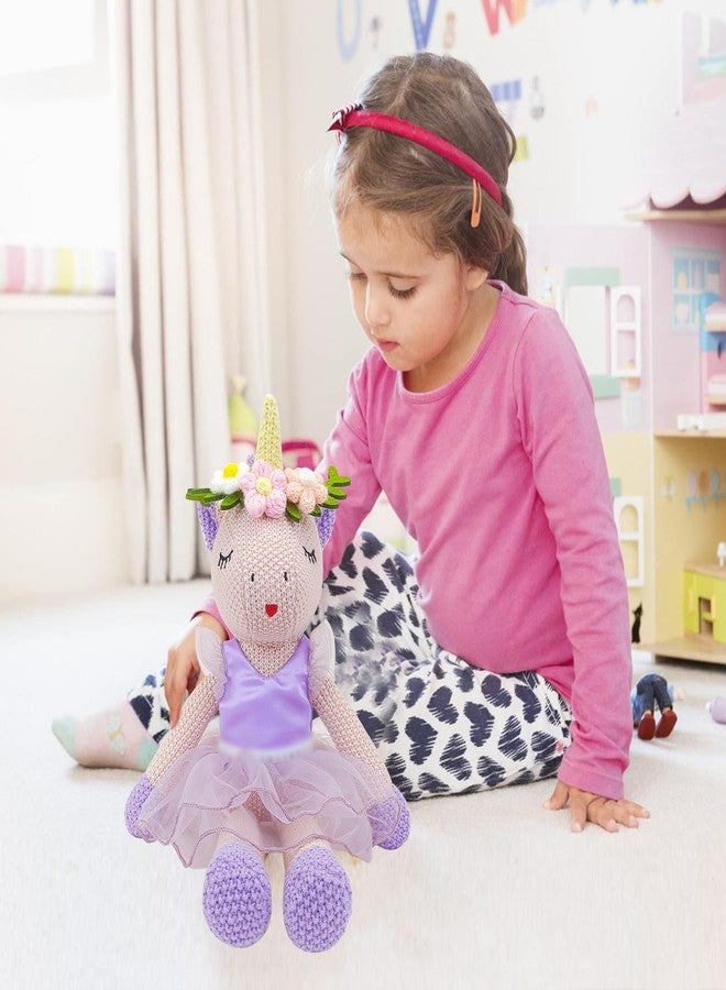 JUSTQUNSEEN Unicorn Stuffed Animals Plush Ballerina Baby Doll, U nicorn Toys for Girl Age, Stuffed Animals for Girl Birthday Gifts U nicorn Decorations for Girls Toys(Pink) - Image 4
