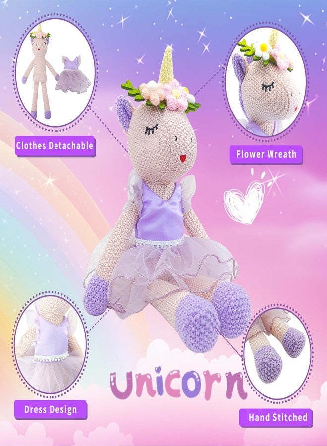 JUSTQUNSEEN Unicorn Stuffed Animals Plush Ballerina Baby Doll, U nicorn Toys for Girl Age, Stuffed Animals for Girl Birthday Gifts U nicorn Decorations for Girls Toys(Pink) - Image 3
