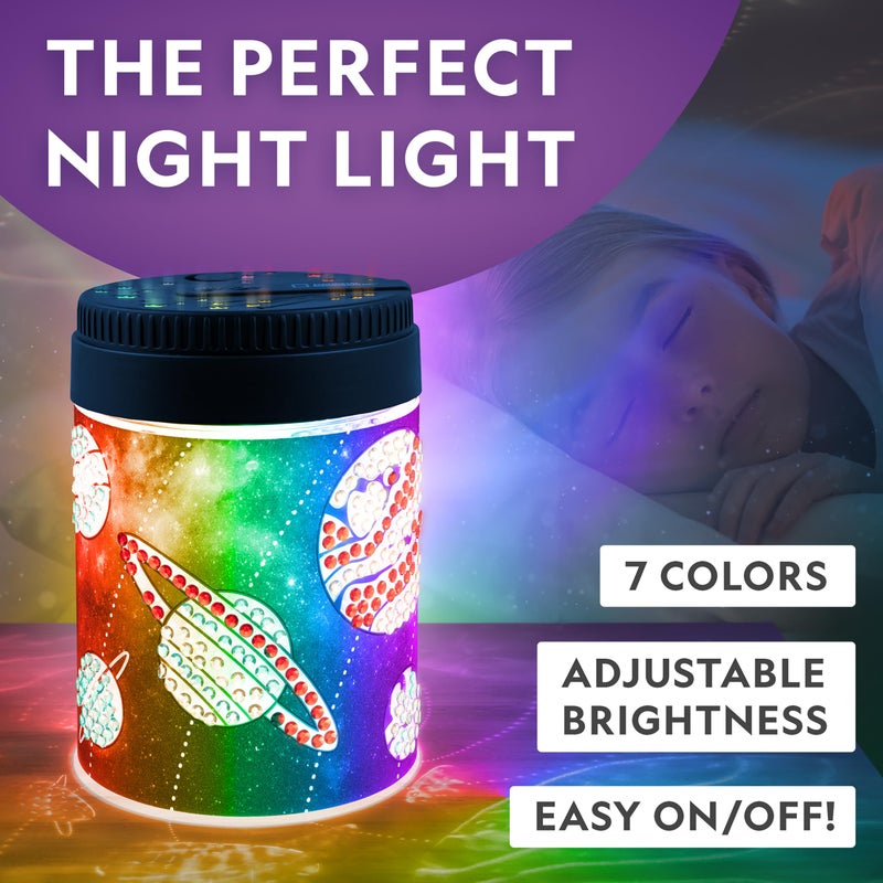 Blue Marble NATIONAL GEOGRAPHIC Diamond Painting Solar System Night Light - Make Your Own Night Light with 1000+ Gems to Decorate, Arts and Crafts Kits for Kids ages 8 9 10 11 12, DIY Space Gift, Planets for Kids - Image 4