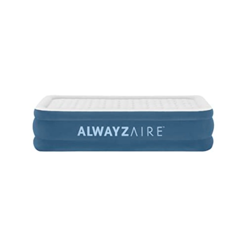 Twin air mattress for home use, PVC material, gray color, built-in dual pump for fast inflation and deflation - Image 5