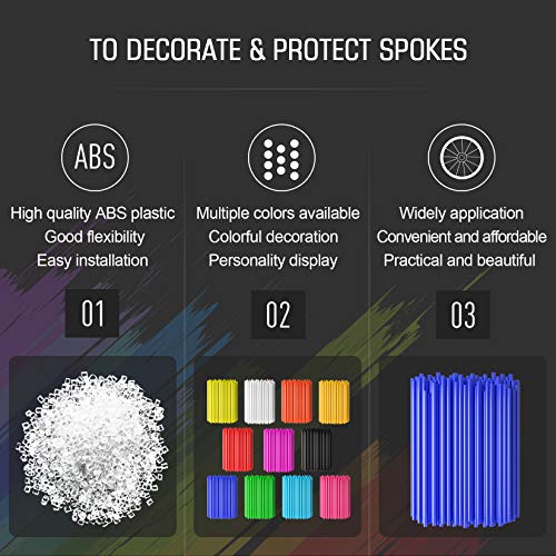 PSLER 72 PCS Blue Spoke Skins Spoke Trim Wrap Cover Decoration Protector Pipe Motocross Pit Dirt Bike Aaccessories - Image 4