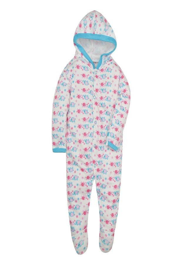 Magic Town® 100% Cotton Unisex Hooded Rompers for Kids and Infants Set of 2 (Royal Blue) (6-9 Months) - Image 2