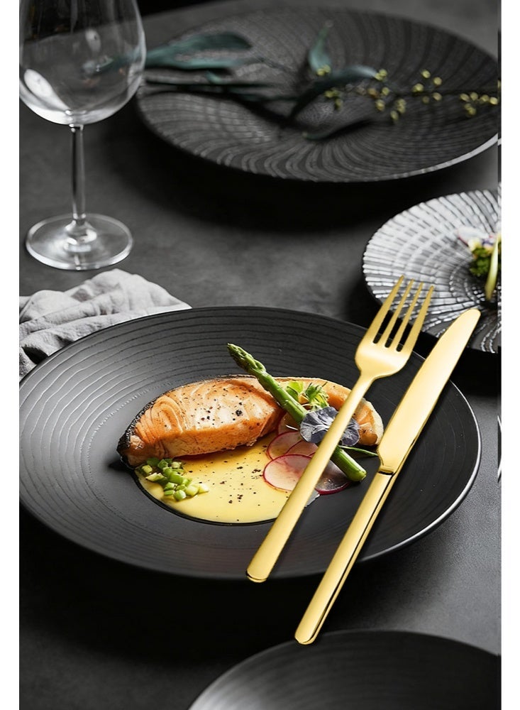 30 Piece Stainless Steel Cutlery Set Kitchen Utensils Set Surface Texture-Free Western Tableware Suitable For Home Kitchen Restaurant，gold - Image 5