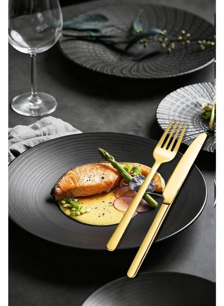 30 Piece Stainless Steel Cutlery Set Kitchen Utensils Set Surface Texture-Free Western Tableware Suitable For Home Kitchen Restaurant，gold - Image 5