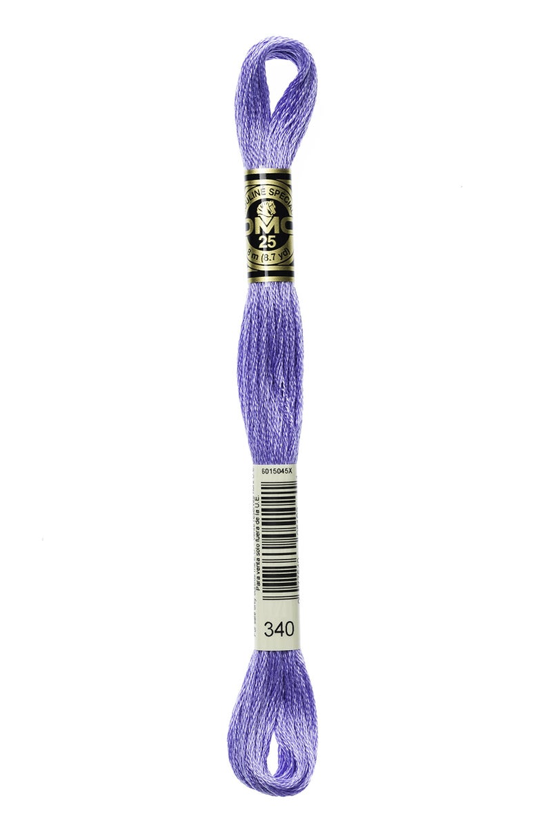 DMC 117-340 Mouline Stranded Cotton Six Strand Embroidery Floss Thread, Medium Blue Violet, 8.7-Yard - Image 1