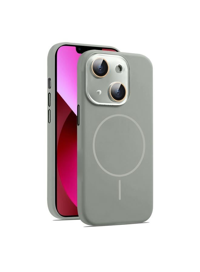 اس-توب جراب لهاتف iPhone 13 AG جراب هاتف مغناطيسي من السيليكون السائل بفتحة دقيقة - Image 1