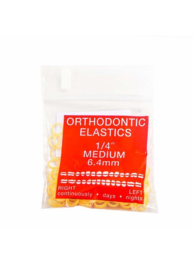 JMU Orthodontic Elastics 1/4 Medium, 100 Pack Intraoral Elastic Bands Latex Dental Rubber Bands Made in USA - Image 1