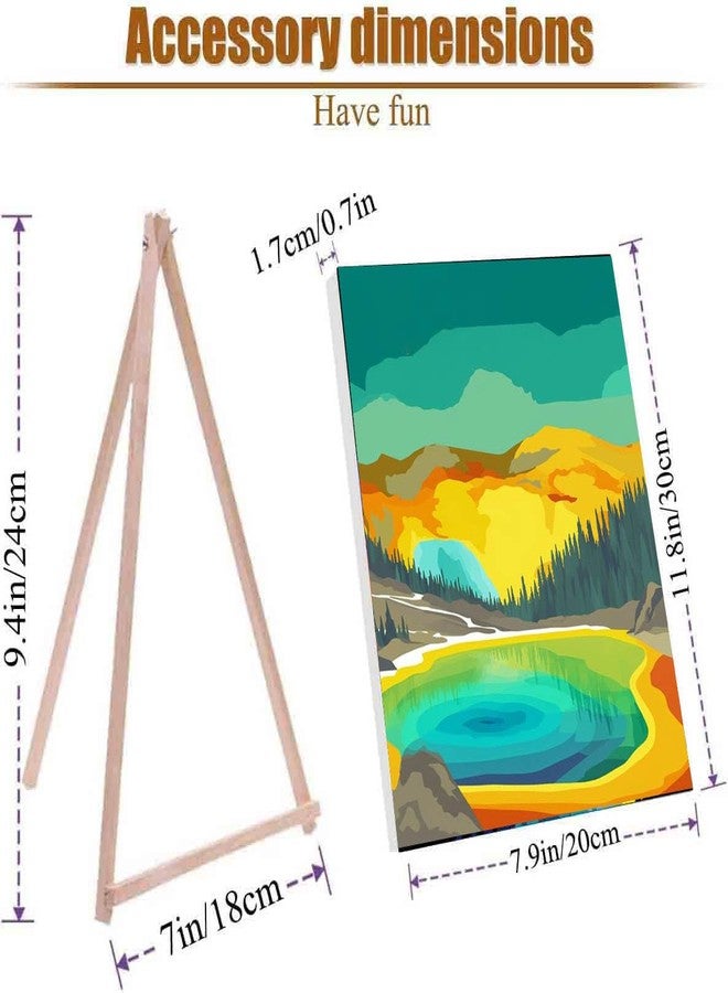 HOIYLDS Framed 3 Packs Paint by Numbers for Adults Beginners, National Park Painting by Number Kits on Canvas Without Frame, Yellowstone Grand Teton Yosemite Lanscape Craft Arts for Home Wall Decor 7.8x11.8 - Image 4