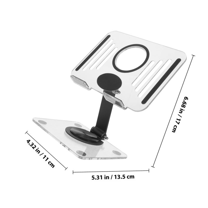 Foldable Acrylic Tablet Stand With Aluminum Base 360 Rotatable For Desk Office Home Black - Image 3