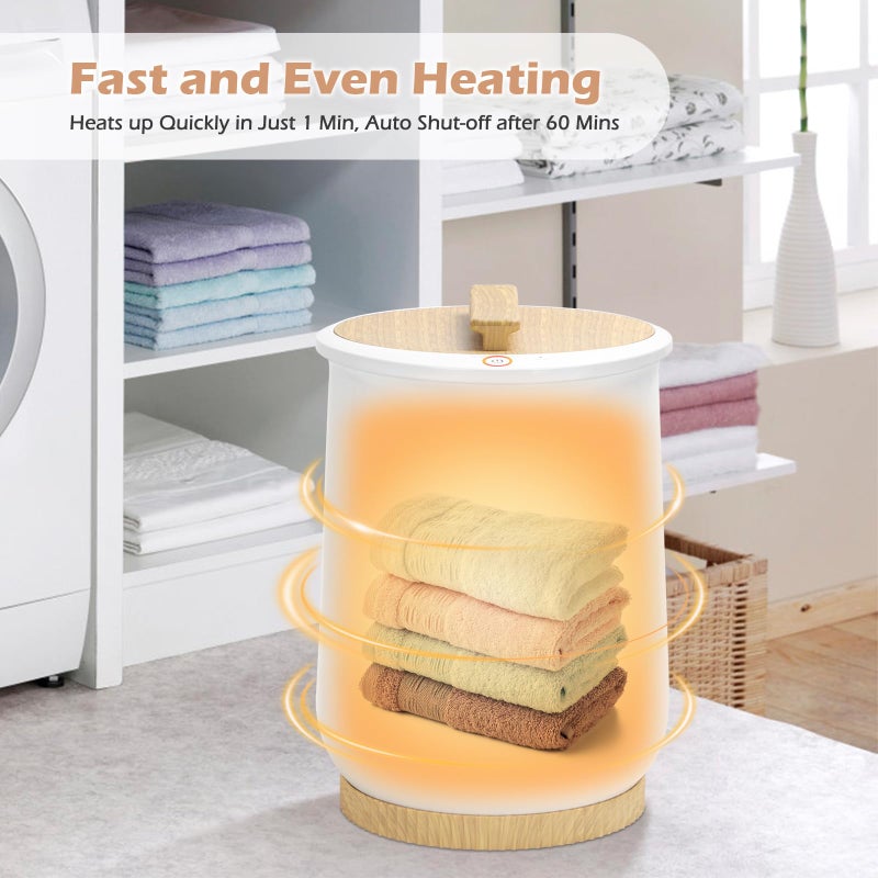 Asuka Towel Warmer for Bathroom, Large Towel Warmer Bucket, Easy One-Button Control, Auto Shut-Off, 21L Capacity Fits Up for Two 40"X70" Oversized Towels, PJâ€™s Bathrobe, CL1 (Wood) - Image 2
