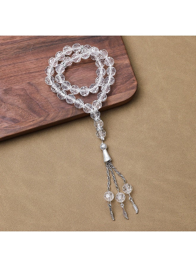 NIBEMINENT 33 Muslim Prayer Beads White/10mm